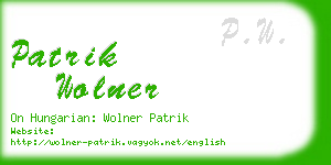 patrik wolner business card